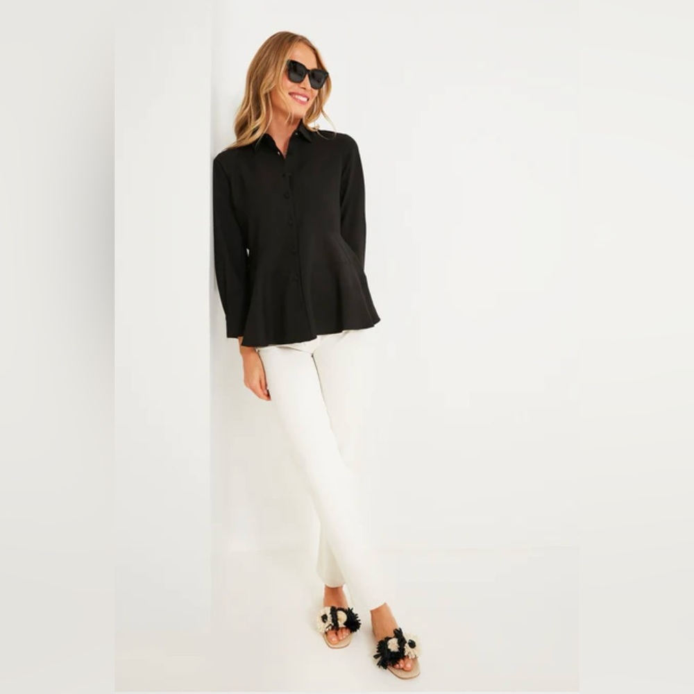 Tuckernuck Pomander Place Black Ashlen Blouse, size Large